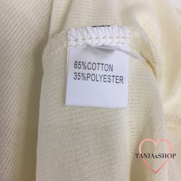 Deep V Cream Long Sleeve - Picture 7 of 8